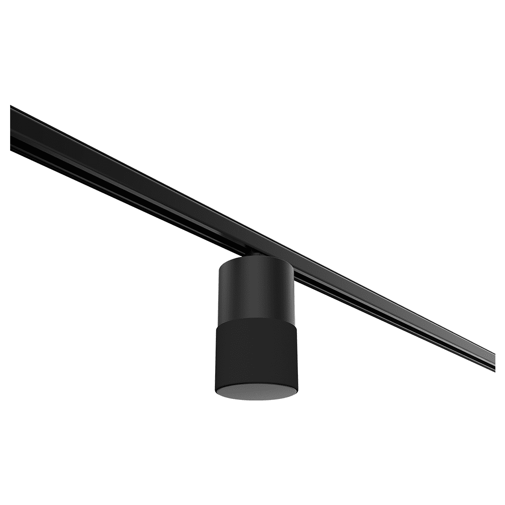 Spottune draadloze speaker gemonteerd aan lichtrail zwart