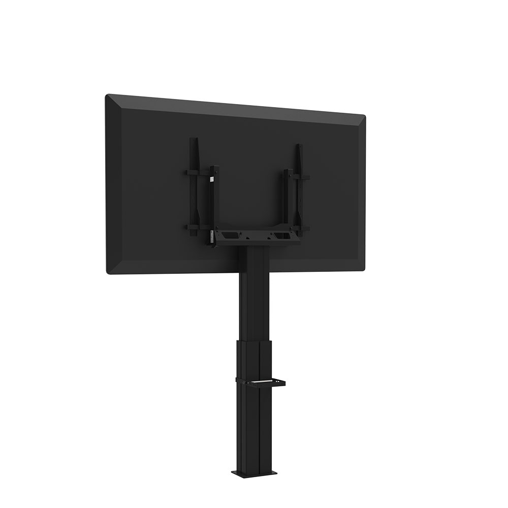 ErgoXS Slimline Master MAW4130B vloer-/wandlift, schuin achteraanzicht in hoge stand